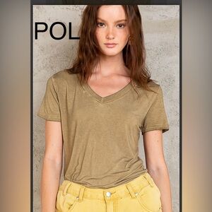 BP203-3🤎Women's Tan+ army green V-Neck top in softest fabric-better then vadic!